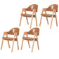 Scandinavian Milk Tea Shop Upholstered Arm Chair Matte Finish Open Dining Chair Brown 4 Piece Set Natural Wood Clearhalo ' kitchen&dining_furn' 'Dining Chairs' 'Dining Tables & Seating' 'dining_chair' 'furn' 'furn_dining_chair' 'Furniture' 'furniture_dining_chair' 'Kitchen & Dining Furniture' 'kitchen' 3837726