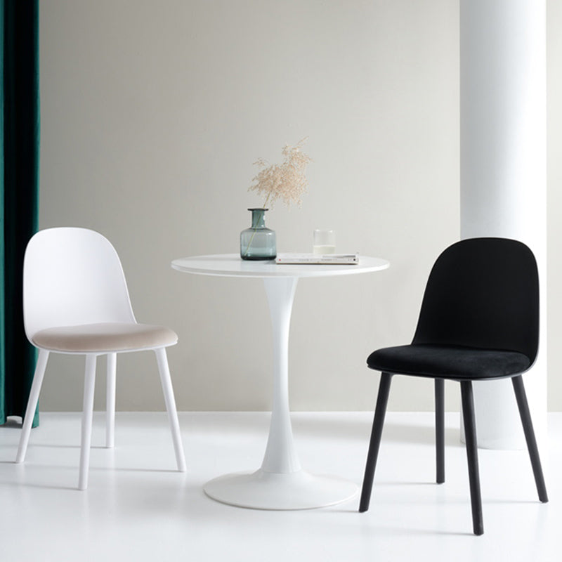 Scandinavian Plastic Armless Dining Chairs Indoor Solid Back Side Chair Clearhalo ' kitchen&dining_furn' 'Dining Chairs' 'Dining Tables & Seating' 'dining_chair' 'furn' 'furn_dining_chair' 'Furniture' 'furniture_dining_chair' 'Kitchen & Dining Furniture' 'kitchen' 3837732