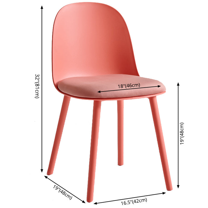 Scandinavian Plastic Armless Dining Chairs Indoor Solid Back Side Chair Clearhalo ' kitchen&dining_furn' 'Dining Chairs' 'Dining Tables & Seating' 'dining_chair' 'furn' 'furn_dining_chair' 'Furniture' 'furniture_dining_chair' 'Kitchen & Dining Furniture' 'kitchen' 3837736
