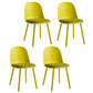 Scandinavian Plastic Armless Dining Chairs Indoor Solid Back Side Chair Yellow 4 Piece Set Clearhalo ' kitchen&dining_furn' 'Dining Chairs' 'Dining Tables & Seating' 'dining_chair' 'furn' 'furn_dining_chair' 'Furniture' 'furniture_dining_chair' 'Kitchen & Dining Furniture' 'kitchen' 3837737