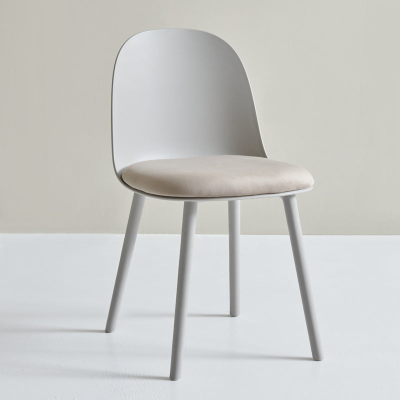 Scandinavian Plastic Armless Dining Chairs Indoor Solid Back Side Chair Grey 1 Piece Clearhalo ' kitchen&dining_furn' 'Dining Chairs' 'Dining Tables & Seating' 'dining_chair' 'furn' 'furn_dining_chair' 'Furniture' 'furniture_dining_chair' 'Kitchen & Dining Furniture' 'kitchen' 3837739