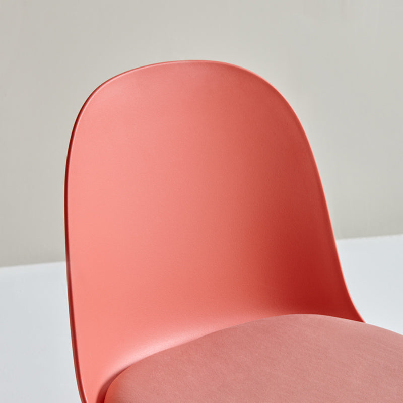 Scandinavian Plastic Armless Dining Chairs Indoor Solid Back Side Chair Clearhalo ' kitchen&dining_furn' 'Dining Chairs' 'Dining Tables & Seating' 'dining_chair' 'furn' 'furn_dining_chair' 'Furniture' 'furniture_dining_chair' 'Kitchen & Dining Furniture' 'kitchen' 3837742