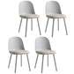 Scandinavian Plastic Armless Dining Chairs Indoor Solid Back Side Chair Grey 4 Piece Set Clearhalo ' kitchen&dining_furn' 'Dining Chairs' 'Dining Tables & Seating' 'dining_chair' 'furn' 'furn_dining_chair' 'Furniture' 'furniture_dining_chair' 'Kitchen & Dining Furniture' 'kitchen' 3837743