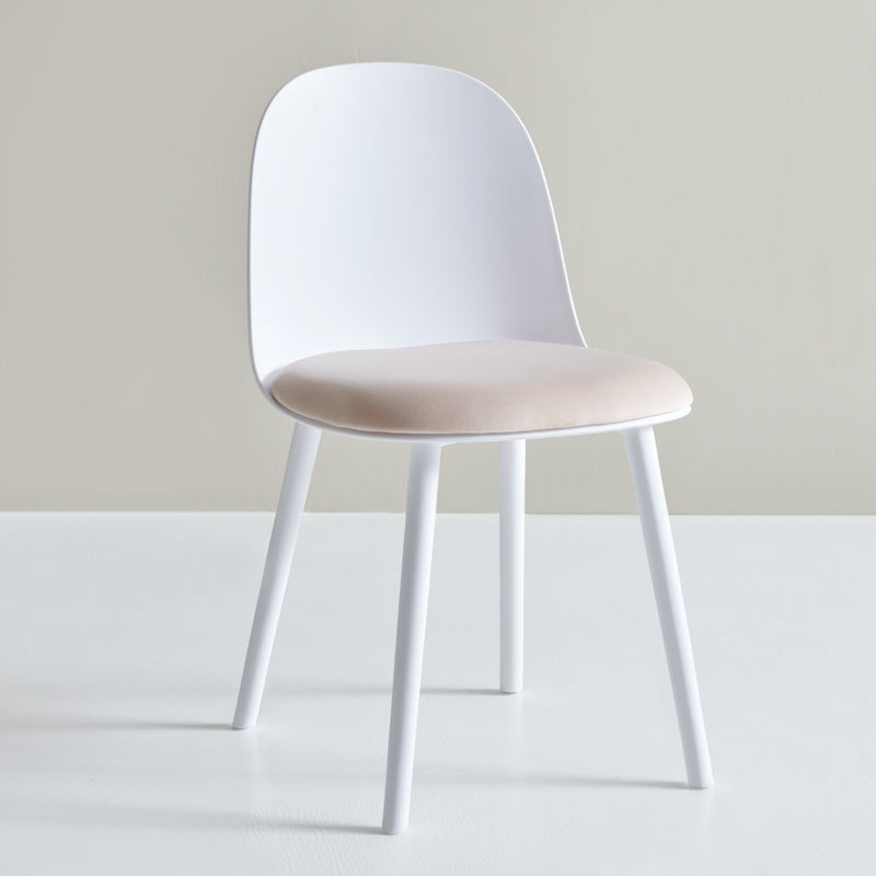 Scandinavian Plastic Armless Dining Chairs Indoor Solid Back Side Chair White 1 Piece Clearhalo ' kitchen&dining_furn' 'Dining Chairs' 'Dining Tables & Seating' 'dining_chair' 'furn' 'furn_dining_chair' 'Furniture' 'furniture_dining_chair' 'Kitchen & Dining Furniture' 'kitchen' 3837749