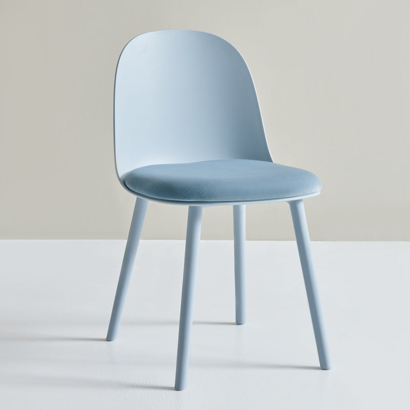 Scandinavian Plastic Armless Dining Chairs Indoor Solid Back Side Chair Light Blue 1 Piece Clearhalo ' kitchen&dining_furn' 'Dining Chairs' 'Dining Tables & Seating' 'dining_chair' 'furn' 'furn_dining_chair' 'Furniture' 'furniture_dining_chair' 'Kitchen & Dining Furniture' 'kitchen' 3837752