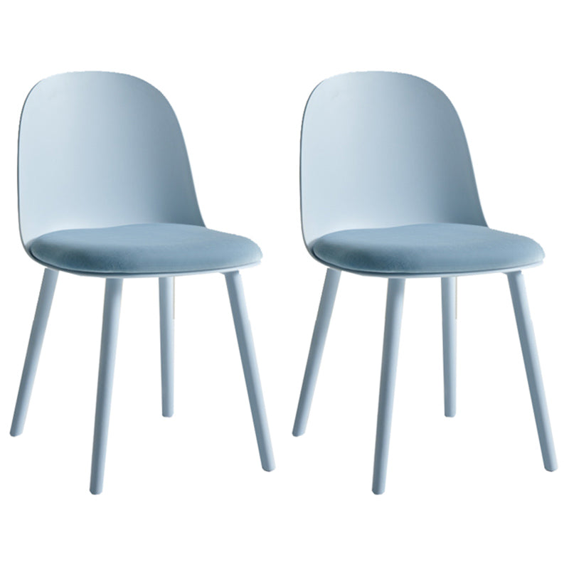 Scandinavian Plastic Armless Dining Chairs Indoor Solid Back Side Chair Light Blue 2 Piece Set Clearhalo ' kitchen&dining_furn' 'Dining Chairs' 'Dining Tables & Seating' 'dining_chair' 'furn' 'furn_dining_chair' 'Furniture' 'furniture_dining_chair' 'Kitchen & Dining Furniture' 'kitchen' 3837753