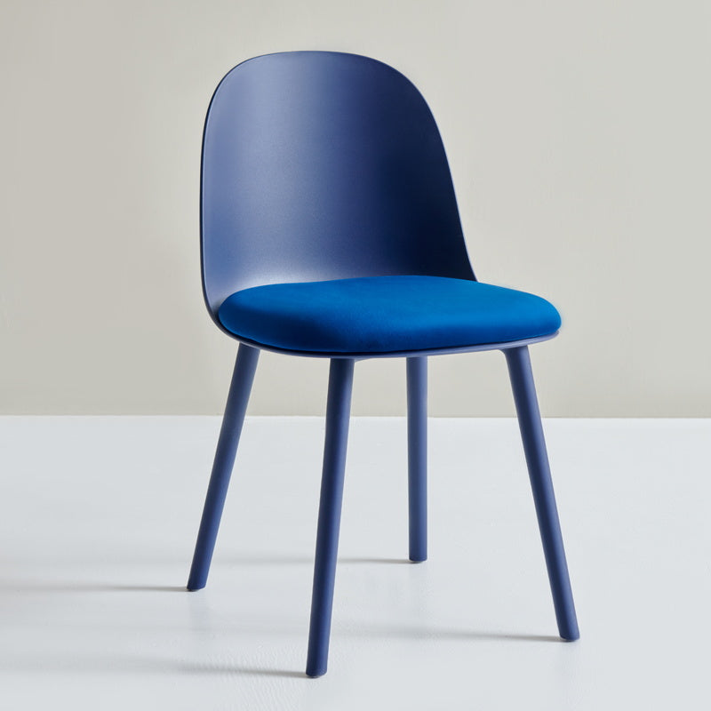 Scandinavian Plastic Armless Dining Chairs Indoor Solid Back Side Chair Dark Blue 1 Piece Clearhalo ' kitchen&dining_furn' 'Dining Chairs' 'Dining Tables & Seating' 'dining_chair' 'furn' 'furn_dining_chair' 'Furniture' 'furniture_dining_chair' 'Kitchen & Dining Furniture' 'kitchen' 3837755