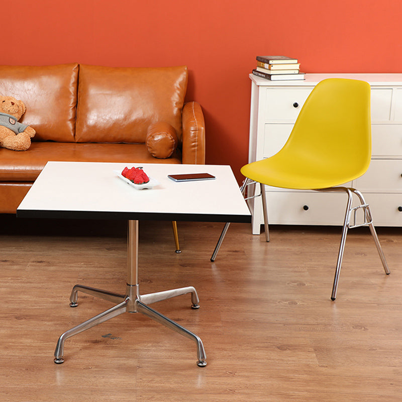 Stackable Armless Dining Chairs Solid Back Side Chairs with Metal Legs Clearhalo ' kitchen&dining_furn' 'Dining Chairs' 'Dining Tables & Seating' 'dining_chair' 'Furniture' 'furniture_dining_chair' 'Kitchen & Dining Furniture' 'kitchen' 3837760