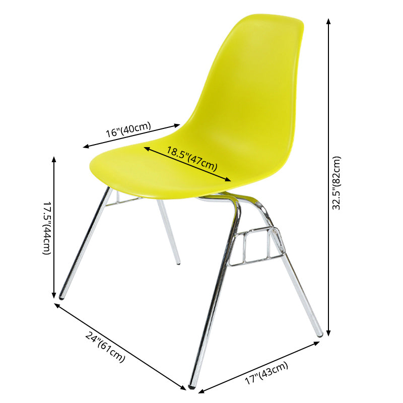Stackable Armless Dining Chairs Solid Back Side Chairs with Metal Legs Clearhalo ' kitchen&dining_furn' 'Dining Chairs' 'Dining Tables & Seating' 'dining_chair' 'Furniture' 'furniture_dining_chair' 'Kitchen & Dining Furniture' 'kitchen' 3837767