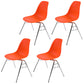 Stackable Armless Dining Chairs Solid Back Side Chairs with Metal Legs Orange Set of 4 Clearhalo ' kitchen&dining_furn' 'Dining Chairs' 'Dining Tables & Seating' 'dining_chair' 'Furniture' 'furniture_dining_chair' 'Kitchen & Dining Furniture' 'kitchen' 3837768