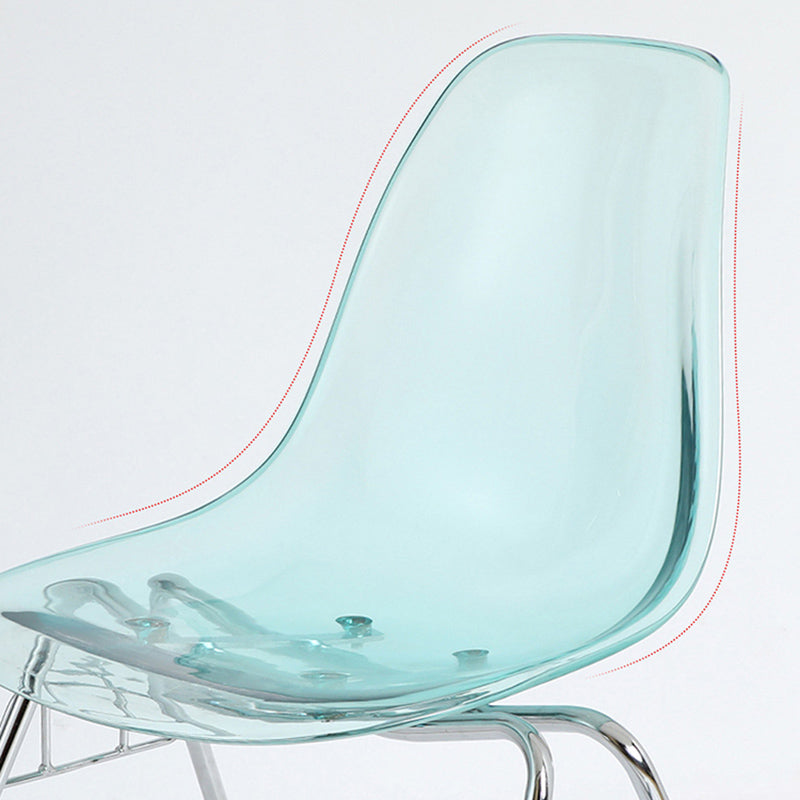 Stackable Armless Dining Chairs Solid Back Side Chairs with Metal Legs Clearhalo ' kitchen&dining_furn' 'Dining Chairs' 'Dining Tables & Seating' 'dining_chair' 'Furniture' 'furniture_dining_chair' 'Kitchen & Dining Furniture' 'kitchen' 3837769