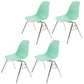 Stackable Armless Dining Chairs Solid Back Side Chairs with Metal Legs Lake Green Set of 4 Clearhalo ' kitchen&dining_furn' 'Dining Chairs' 'Dining Tables & Seating' 'dining_chair' 'Furniture' 'furniture_dining_chair' 'Kitchen & Dining Furniture' 'kitchen' 3837790