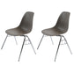 Stackable Armless Dining Chairs Solid Back Side Chairs with Metal Legs Dark Gray Set of 2 Clearhalo ' kitchen&dining_furn' 'Dining Chairs' 'Dining Tables & Seating' 'dining_chair' 'Furniture' 'furniture_dining_chair' 'Kitchen & Dining Furniture' 'kitchen' 3837795