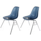 Stackable Armless Dining Chairs Solid Back Side Chairs with Metal Legs Blue-Clear Set of 2 Clearhalo ' kitchen&dining_furn' 'Dining Chairs' 'Dining Tables & Seating' 'dining_chair' 'Furniture' 'furniture_dining_chair' 'Kitchen & Dining Furniture' 'kitchen' 3837807
