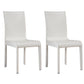 Contemporary Style Leather Dining Chairs Solid Back Armless Side Chair for Home Use (Set of 2) White Clearhalo ' kitchen&dining_furn' 'Dining Chairs' 'Dining Tables & Seating' 'dining_chair' 'furn' 'furn_dining_chair' 'Furniture' 'furniture_dining_chair' 'Kitchen & Dining Furniture' 'kitchen' 3837820