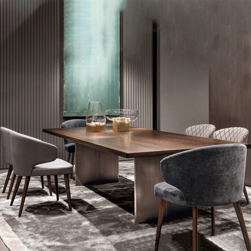 Scandinavian Style Velvet Dining Chairs Solid Back Upholstered Armless Chair (Set of 2) Clearhalo ' kitchen&dining_furn' 'Dining Chairs' 'Dining Tables & Seating' 'dining_chair' 'furn' 'furn_dining_chair' 'Furniture' 'furniture_dining_chair' 'Kitchen & Dining Furniture' 'kitchen' 3837841