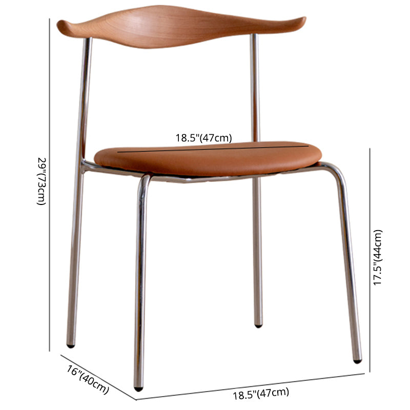 Contemporary Style Upholstered Side Chairs Cow Horn Armless Dining Chairs for Home Clearhalo ' kitchen&dining_furn' 'Dining Chairs' 'Dining Tables & Seating' 'dining_chair' 'furn' 'furn_dining_chair' 'Furniture' 'furniture_dining_chair' 'Kitchen & Dining Furniture' 'kitchen' 3837850