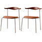 Contemporary Style Upholstered Side Chairs Cow Horn Armless Dining Chairs for Home Walnut Brown 2 Piece Set Clearhalo ' kitchen&dining_furn' 'Dining Chairs' 'Dining Tables & Seating' 'dining_chair' 'furn' 'furn_dining_chair' 'Furniture' 'furniture_dining_chair' 'Kitchen & Dining Furniture' 'kitchen' 3837856