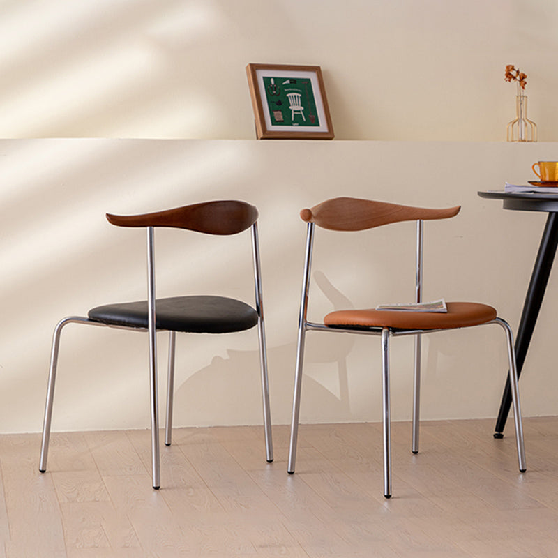 Contemporary Style Upholstered Side Chairs Cow Horn Armless Dining Chairs for Home Clearhalo ' kitchen&dining_furn' 'Dining Chairs' 'Dining Tables & Seating' 'dining_chair' 'furn' 'furn_dining_chair' 'Furniture' 'furniture_dining_chair' 'Kitchen & Dining Furniture' 'kitchen' 3837858