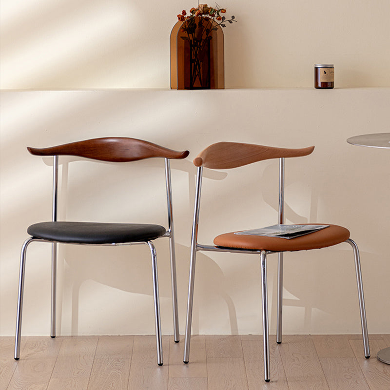 Contemporary Style Upholstered Side Chairs Cow Horn Armless Dining Chairs for Home Clearhalo ' kitchen&dining_furn' 'Dining Chairs' 'Dining Tables & Seating' 'dining_chair' 'furn' 'furn_dining_chair' 'Furniture' 'furniture_dining_chair' 'Kitchen & Dining Furniture' 'kitchen' 3837863