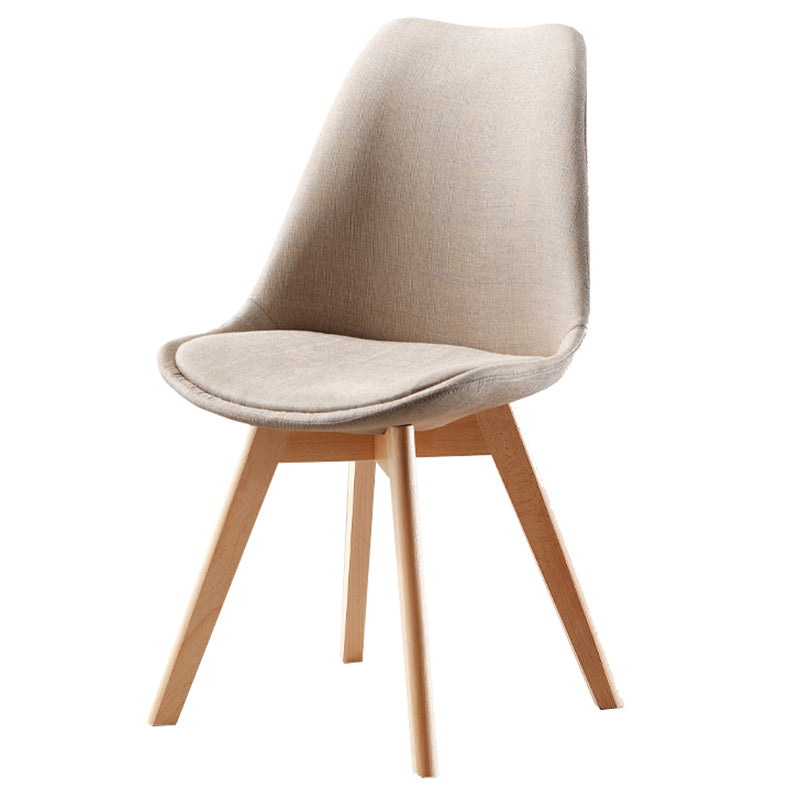 Upholstered Scandinavian Conference Room Side Chair Matte Finish Parsons Dining Chair Beige-Yellow 1 Piece Clearhalo ' kitchen&dining_furn' 'Dining Chairs' 'Dining Tables & Seating' 'dining_chair' 'Furniture' 'furniture_dining_chair' 'Kitchen & Dining Furniture' 'kitchen' 3837867