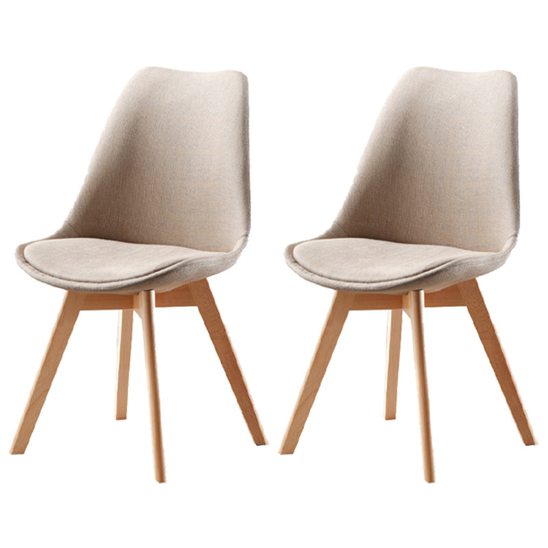 Upholstered Scandinavian Conference Room Side Chair Matte Finish Parsons Dining Chair Beige-Yellow Set of 2 Clearhalo ' kitchen&dining_furn' 'Dining Chairs' 'Dining Tables & Seating' 'dining_chair' 'Furniture' 'furniture_dining_chair' 'Kitchen & Dining Furniture' 'kitchen' 3837868
