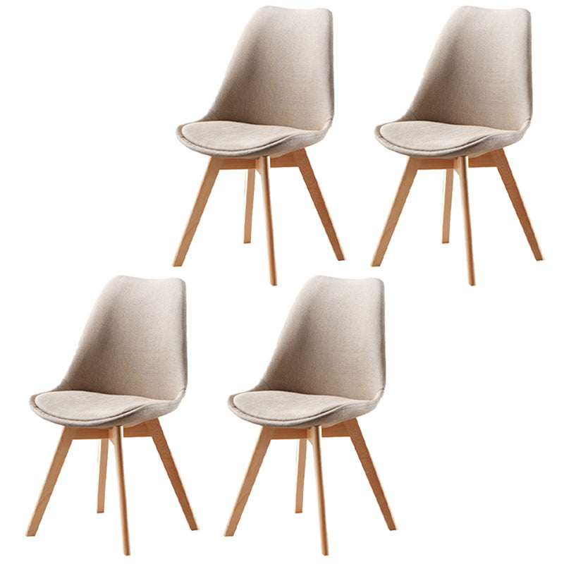 Upholstered Scandinavian Conference Room Side Chair Matte Finish Parsons Dining Chair Beige-Yellow Set of 4 Clearhalo ' kitchen&dining_furn' 'Dining Chairs' 'Dining Tables & Seating' 'dining_chair' 'Furniture' 'furniture_dining_chair' 'Kitchen & Dining Furniture' 'kitchen' 3837870