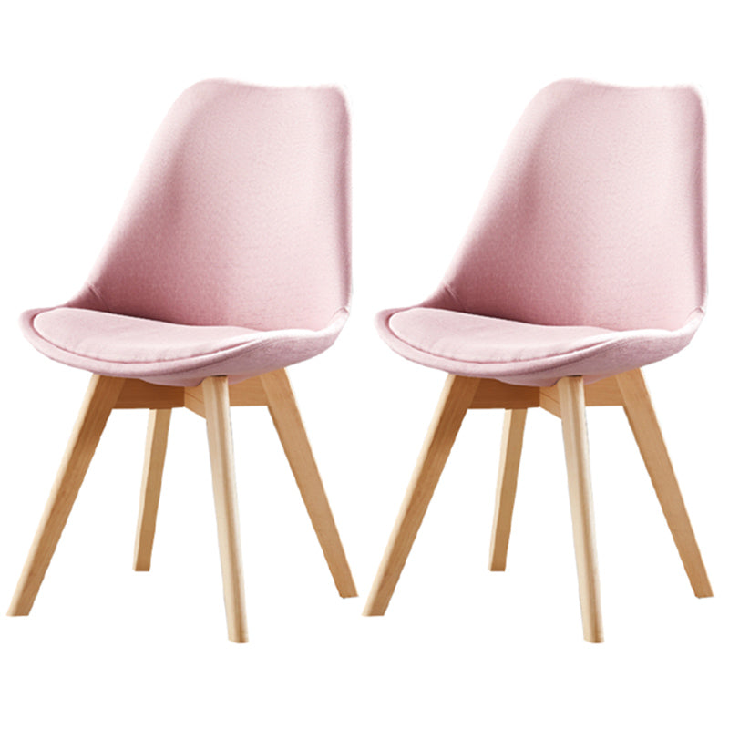 Upholstered Scandinavian Conference Room Side Chair Matte Finish Parsons Dining Chair Light Pink Set of 2 Clearhalo ' kitchen&dining_furn' 'Dining Chairs' 'Dining Tables & Seating' 'dining_chair' 'Furniture' 'furniture_dining_chair' 'Kitchen & Dining Furniture' 'kitchen' 3837874