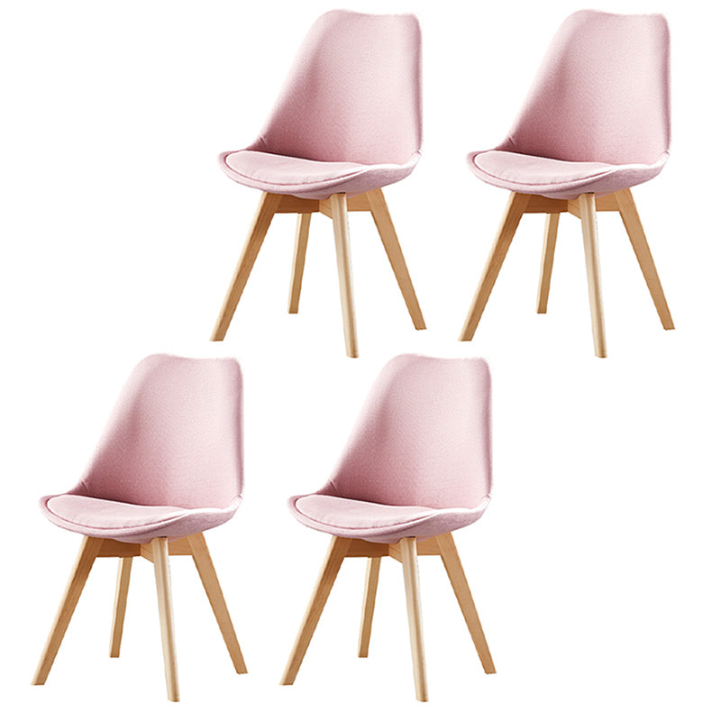 Upholstered Scandinavian Conference Room Side Chair Matte Finish Parsons Dining Chair Light Pink Set of 4 Clearhalo ' kitchen&dining_furn' 'Dining Chairs' 'Dining Tables & Seating' 'dining_chair' 'Furniture' 'furniture_dining_chair' 'Kitchen & Dining Furniture' 'kitchen' 3837876