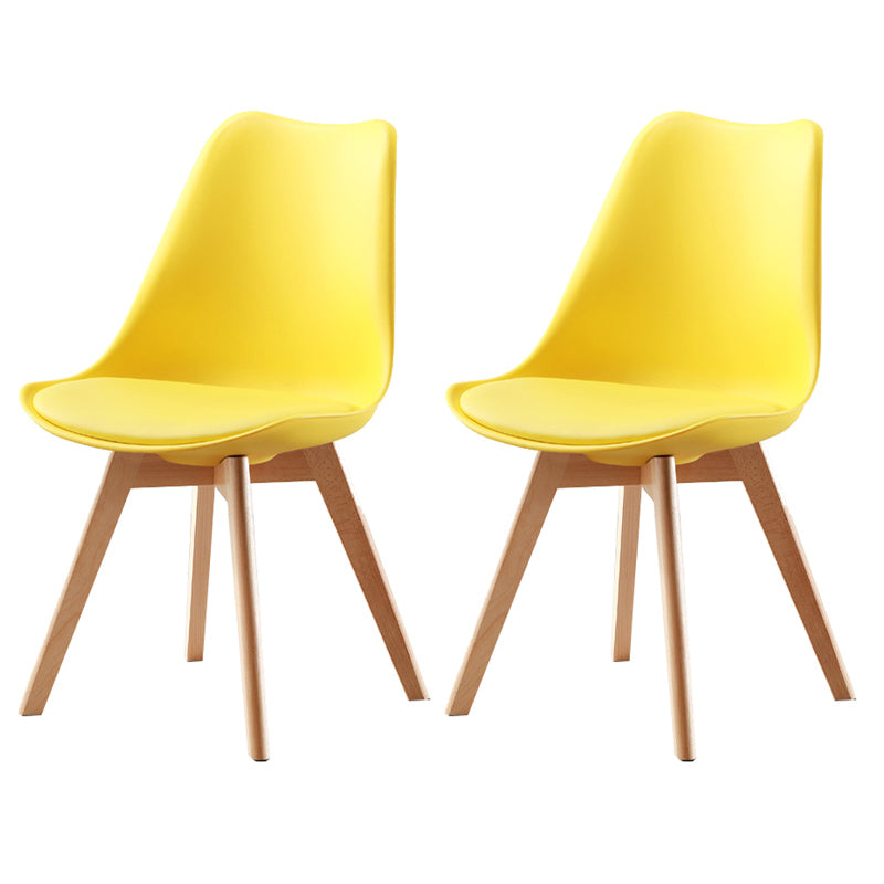 Upholstered Scandinavian Conference Room Side Chair Matte Finish Parsons Dining Chair Yellow Set of 2 Clearhalo ' kitchen&dining_furn' 'Dining Chairs' 'Dining Tables & Seating' 'dining_chair' 'Furniture' 'furniture_dining_chair' 'Kitchen & Dining Furniture' 'kitchen' 3837891