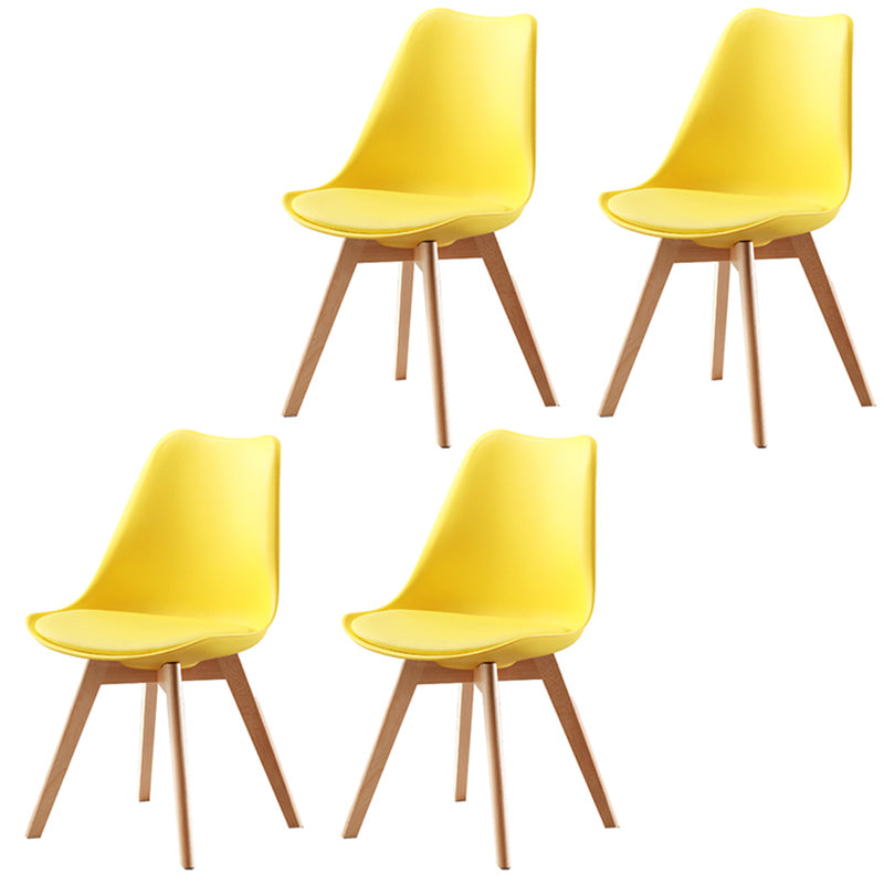 Upholstered Scandinavian Conference Room Side Chair Matte Finish Parsons Dining Chair Yellow Set of 4 Clearhalo ' kitchen&dining_furn' 'Dining Chairs' 'Dining Tables & Seating' 'dining_chair' 'Furniture' 'furniture_dining_chair' 'Kitchen & Dining Furniture' 'kitchen' 3837892