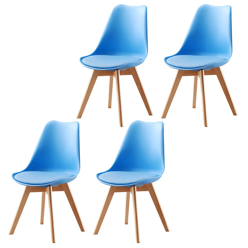 Upholstered Scandinavian Conference Room Side Chair Matte Finish Parsons Dining Chair Blue Set of 4 Clearhalo ' kitchen&dining_furn' 'Dining Chairs' 'Dining Tables & Seating' 'dining_chair' 'Furniture' 'furniture_dining_chair' 'Kitchen & Dining Furniture' 'kitchen' 3837895