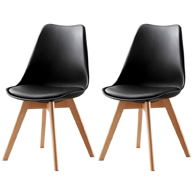 Upholstered Scandinavian Conference Room Side Chair Matte Finish Parsons Dining Chair Black Set of 2 Clearhalo ' kitchen&dining_furn' 'Dining Chairs' 'Dining Tables & Seating' 'dining_chair' 'Furniture' 'furniture_dining_chair' 'Kitchen & Dining Furniture' 'kitchen' 3837903