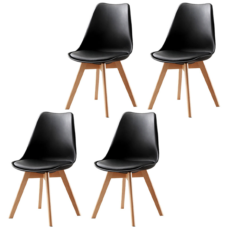 Upholstered Scandinavian Conference Room Side Chair Matte Finish Parsons Dining Chair Black Set of 4 Clearhalo ' kitchen&dining_furn' 'Dining Chairs' 'Dining Tables & Seating' 'dining_chair' 'Furniture' 'furniture_dining_chair' 'Kitchen & Dining Furniture' 'kitchen' 3837904