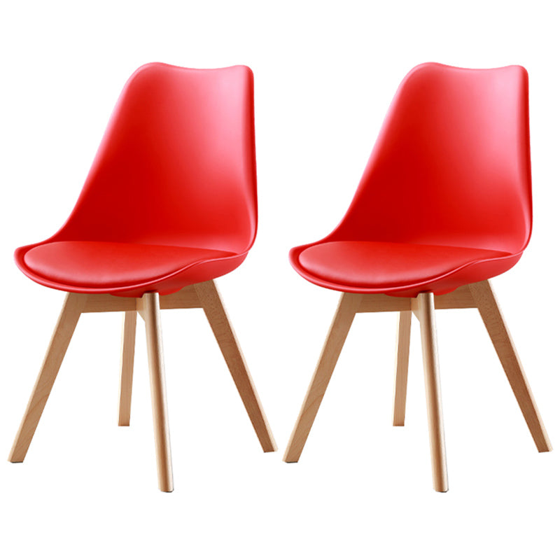 Upholstered Scandinavian Conference Room Side Chair Matte Finish Parsons Dining Chair Red Set of 2 Clearhalo ' kitchen&dining_furn' 'Dining Chairs' 'Dining Tables & Seating' 'dining_chair' 'Furniture' 'furniture_dining_chair' 'Kitchen & Dining Furniture' 'kitchen' 3837906