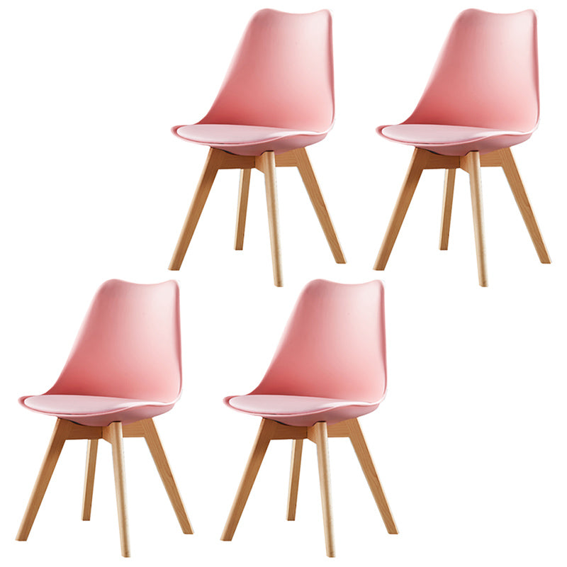 Upholstered Scandinavian Conference Room Side Chair Matte Finish Parsons Dining Chair Pink Set of 4 Clearhalo ' kitchen&dining_furn' 'Dining Chairs' 'Dining Tables & Seating' 'dining_chair' 'Furniture' 'furniture_dining_chair' 'Kitchen & Dining Furniture' 'kitchen' 3837910