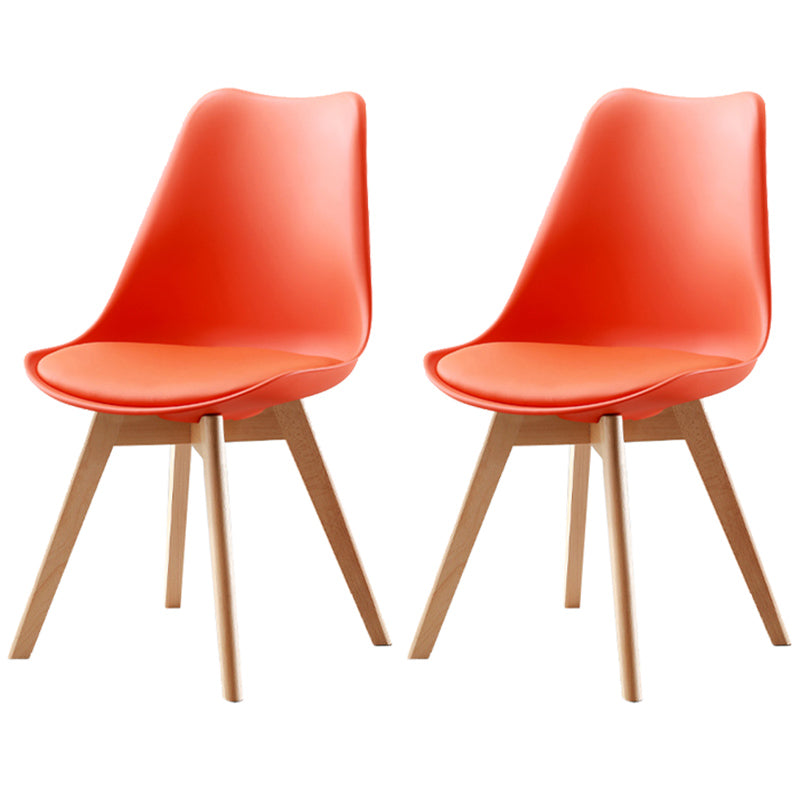 Upholstered Scandinavian Conference Room Side Chair Matte Finish Parsons Dining Chair Orange Set of 2 Clearhalo ' kitchen&dining_furn' 'Dining Chairs' 'Dining Tables & Seating' 'dining_chair' 'Furniture' 'furniture_dining_chair' 'Kitchen & Dining Furniture' 'kitchen' 3837918
