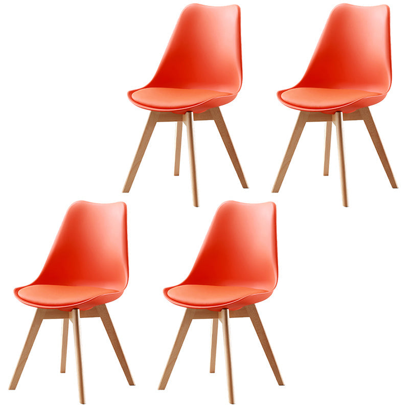 Upholstered Scandinavian Conference Room Side Chair Matte Finish Parsons Dining Chair Orange Set of 4 Clearhalo ' kitchen&dining_furn' 'Dining Chairs' 'Dining Tables & Seating' 'dining_chair' 'Furniture' 'furniture_dining_chair' 'Kitchen & Dining Furniture' 'kitchen' 3837919