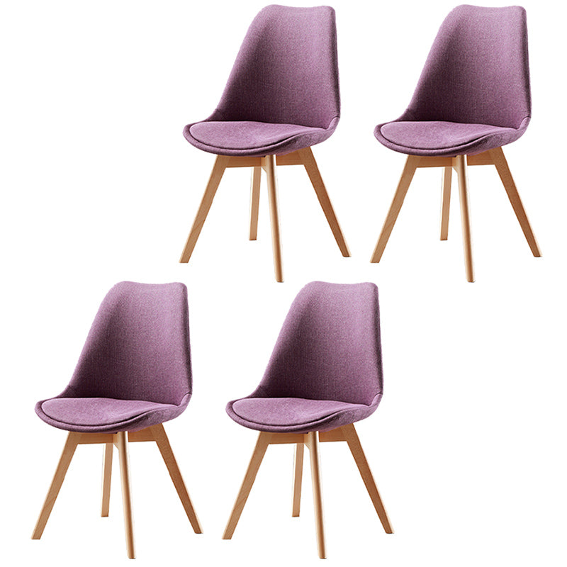 Upholstered Scandinavian Conference Room Side Chair Matte Finish Parsons Dining Chair Purple Set of 4 Clearhalo ' kitchen&dining_furn' 'Dining Chairs' 'Dining Tables & Seating' 'dining_chair' 'Furniture' 'furniture_dining_chair' 'Kitchen & Dining Furniture' 'kitchen' 3837922
