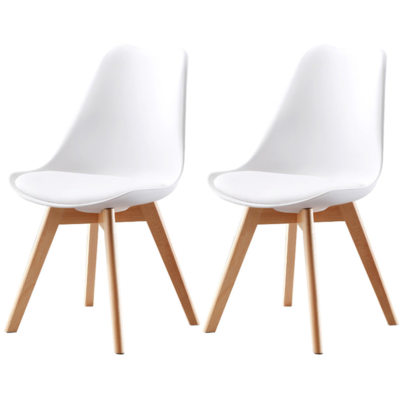 Upholstered Scandinavian Conference Room Side Chair Matte Finish Parsons Dining Chair White Set of 2 Clearhalo ' kitchen&dining_furn' 'Dining Chairs' 'Dining Tables & Seating' 'dining_chair' 'Furniture' 'furniture_dining_chair' 'Kitchen & Dining Furniture' 'kitchen' 3837924