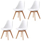 Upholstered Scandinavian Conference Room Side Chair Matte Finish Parsons Dining Chair White Set of 4 Clearhalo ' kitchen&dining_furn' 'Dining Chairs' 'Dining Tables & Seating' 'dining_chair' 'Furniture' 'furniture_dining_chair' 'Kitchen & Dining Furniture' 'kitchen' 3837925