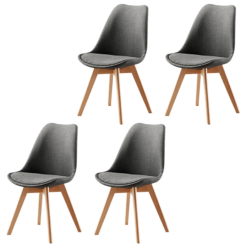 Upholstered Scandinavian Conference Room Side Chair Matte Finish Parsons Dining Chair Silver Gray Set of 4 Clearhalo ' kitchen&dining_furn' 'Dining Chairs' 'Dining Tables & Seating' 'dining_chair' 'Furniture' 'furniture_dining_chair' 'Kitchen & Dining Furniture' 'kitchen' 3837928