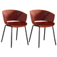 Contemporary Style Plastic Dining Armless Chair Open Back Dining Side Chair for Home Red 2 Piece Set Clearhalo ' kitchen&dining_furn' 'Dining Chairs' 'Dining Tables & Seating' 'dining_chair' 'furn' 'furn_dining_chair' 'Furniture' 'furniture_dining_chair' 'Kitchen & Dining Furniture' 'kitchen' 3837938