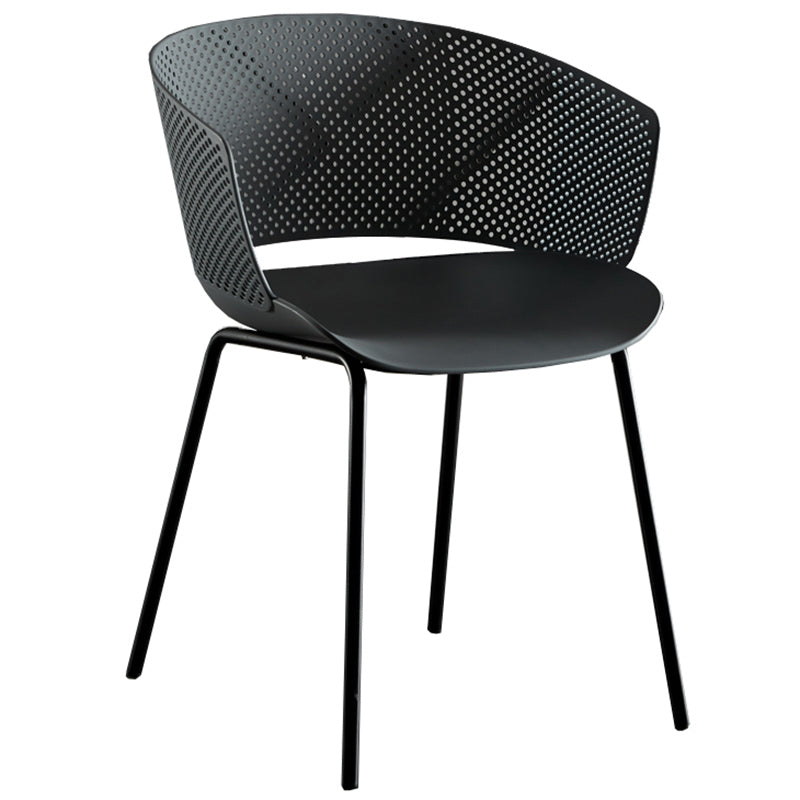 Contemporary Style Plastic Dining Armless Chair Open Back Dining Side Chair for Home Dark Gray 1 Piece Clearhalo ' kitchen&dining_furn' 'Dining Chairs' 'Dining Tables & Seating' 'dining_chair' 'furn' 'furn_dining_chair' 'Furniture' 'furniture_dining_chair' 'Kitchen & Dining Furniture' 'kitchen' 3837941