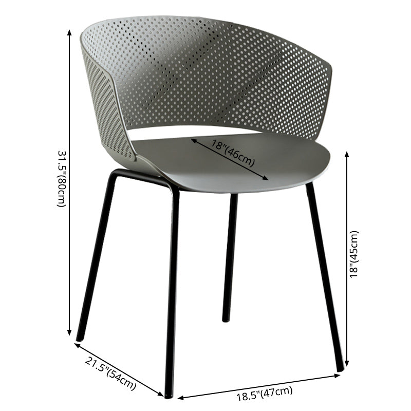 Contemporary Style Plastic Dining Armless Chair Open Back Dining Side Chair for Home Clearhalo ' kitchen&dining_furn' 'Dining Chairs' 'Dining Tables & Seating' 'dining_chair' 'furn' 'furn_dining_chair' 'Furniture' 'furniture_dining_chair' 'Kitchen & Dining Furniture' 'kitchen' 3837944