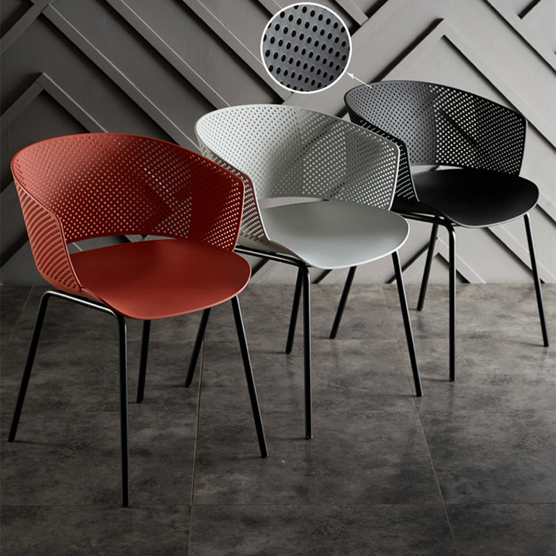 Contemporary Style Plastic Dining Armless Chair Open Back Dining Side Chair for Home Clearhalo ' kitchen&dining_furn' 'Dining Chairs' 'Dining Tables & Seating' 'dining_chair' 'furn' 'furn_dining_chair' 'Furniture' 'furniture_dining_chair' 'Kitchen & Dining Furniture' 'kitchen' 3837946