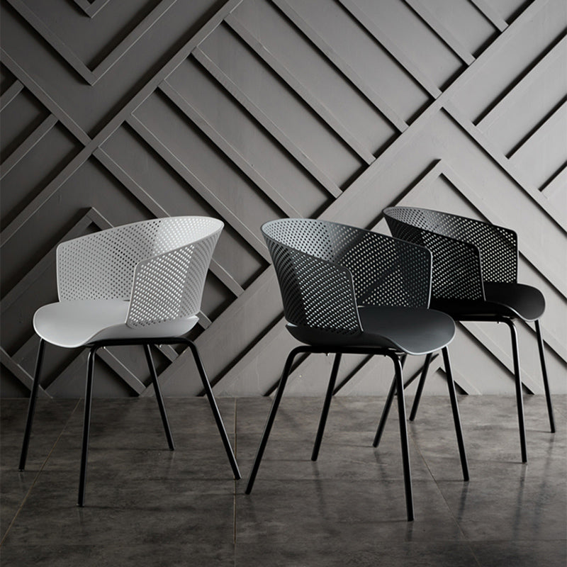 Contemporary Style Plastic Dining Armless Chair Open Back Dining Side Chair for Home Clearhalo ' kitchen&dining_furn' 'Dining Chairs' 'Dining Tables & Seating' 'dining_chair' 'furn' 'furn_dining_chair' 'Furniture' 'furniture_dining_chair' 'Kitchen & Dining Furniture' 'kitchen' 3837948