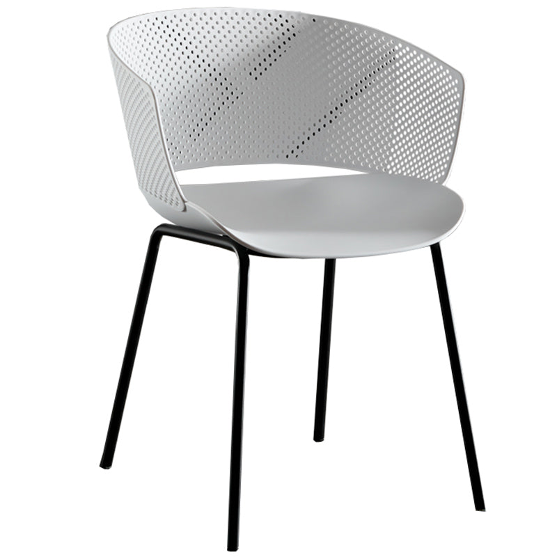 Contemporary Style Plastic Dining Armless Chair Open Back Dining Side Chair for Home White 1 Piece Clearhalo ' kitchen&dining_furn' 'Dining Chairs' 'Dining Tables & Seating' 'dining_chair' 'furn' 'furn_dining_chair' 'Furniture' 'furniture_dining_chair' 'Kitchen & Dining Furniture' 'kitchen' 3837951