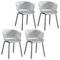 Contemporary Style Plastic Dining Armless Chair Open Back Dining Side Chair for Home White 4 Piece Set Clearhalo ' kitchen&dining_furn' 'Dining Chairs' 'Dining Tables & Seating' 'dining_chair' 'furn' 'furn_dining_chair' 'Furniture' 'furniture_dining_chair' 'Kitchen & Dining Furniture' 'kitchen' 3837953