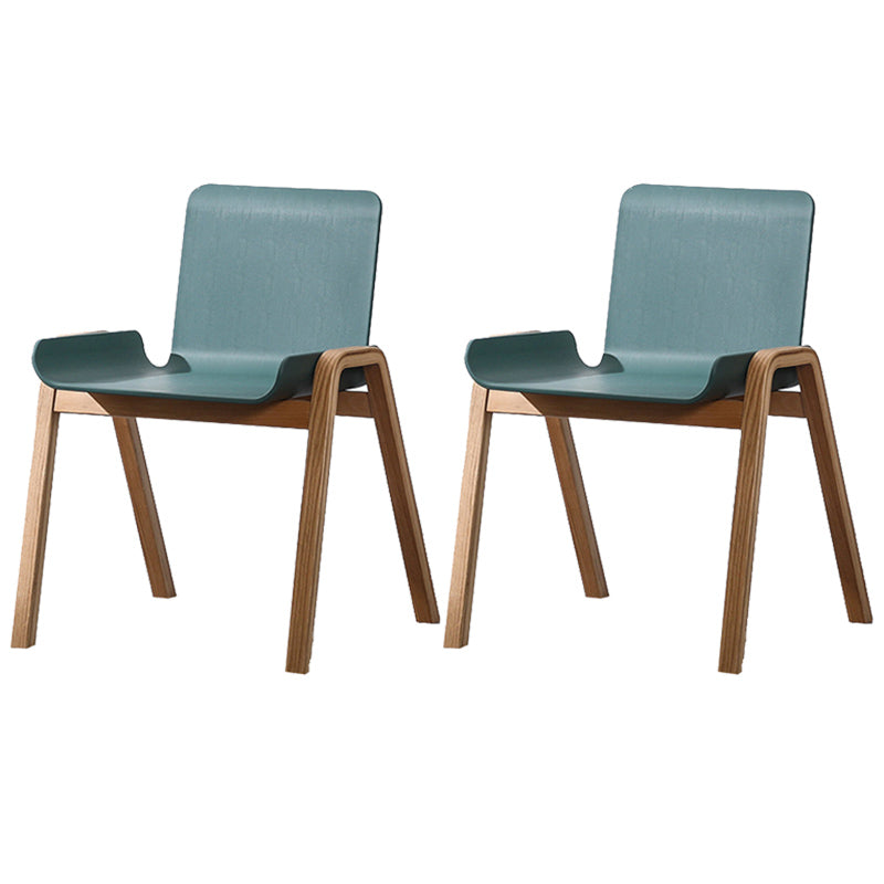 Scandinavian Stackable Dining Arm Chair Solid Back Armchair with Wood Legs Navy 2 Piece Set Clearhalo ' kitchen&dining_furn' 'Dining Chairs' 'Dining Tables & Seating' 'dining_chair' 'furn' 'furn_dining_chair' 'Furniture' 'furniture_dining_chair' 'Kitchen & Dining Furniture' 'kitchen' 3837968